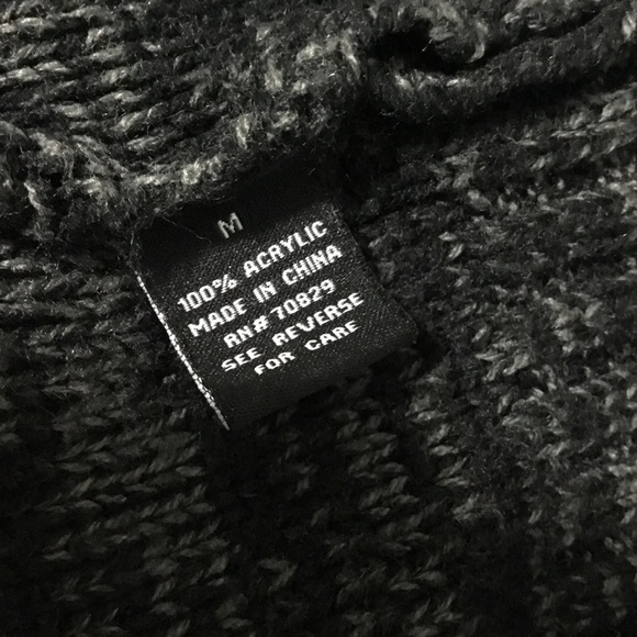 CARBON Cable Knit Black/Gray Cardigan size M - Picture 8 of 13